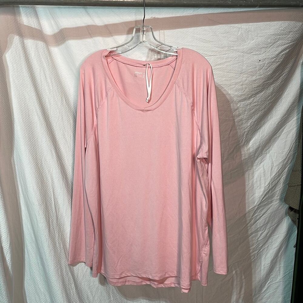 Jockey 2x pink long sleeve performance shirt nwt soft scoop neck poly/spandex